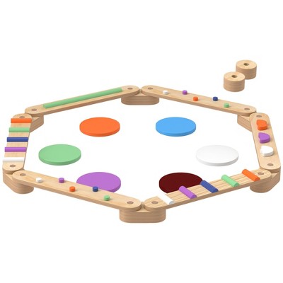 Infurnic Baby Activity Gyms Kids Balance Beam Gymnastics Obstacle, for Motor Skills Coordination, Indoor Outdoor Use, Multicolor, 51.2"*45.3"*3.3"