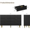 Fluted Dresser for Bedroom with 3 Drawers, Wooden Chest of Drawers with Metal Handle & Feet, Black Dresser for Living Room, Hallway, Bedroom - 2 of 4