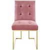 Modway Privy Dining Chair - Gold Dusty Rose Performance Velvet Upholstered Chair with Gold Stainless Steel Frame for Glam Dining Rooms - 4 of 4