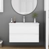 KWPZQEB 32" Modern Wall-Mounted Bathroom Vanity with Sink Combo, Floating Vanity with Double Drawers & Unique Handle-Free Design for Small Space - 3 of 4