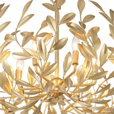 Antique Gold 6-Light Chandelier with Crystal Accents