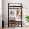 Entryway 4-in-1 Hall Tree with Shoe Storage Bench, Narrow Hallway Coat Rack and Shoe Bench, Mudroom Coat Rack Shoe Rack with Hooks - 2 of 4