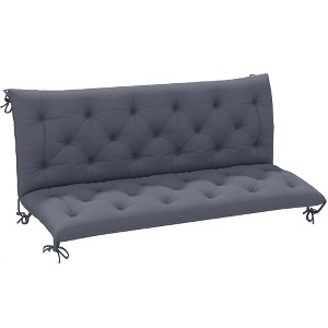 Outsunny Tufted Bench Cushions for Outdoor Furniture, 3-Seater Replacement for Swing Chair, Patio Sofa/Couch, Overstuffed w/ Backrest - 1 of 4