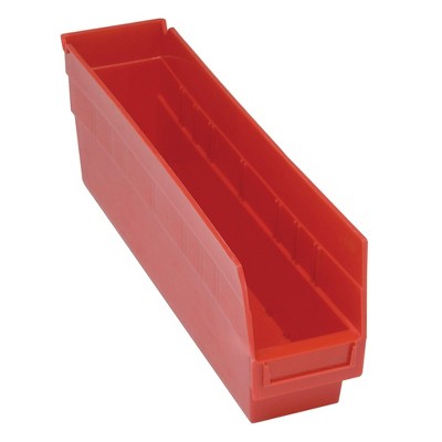 Quantum Storage Systems Economy Shelf Bin, Nesting, 17-7/8"W X 4-1/8"D X 6"H, (7) Divider Slots, Rear Hanglock,