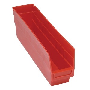 Quantum Storage Systems Economy Shelf Bin, Nesting, 17-7/8"W X 4-1/8"D X 6"H, (7) Divider Slots, Rear Hanglock, - 1 of 1
