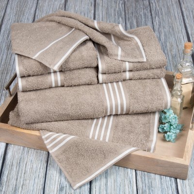 Hastings Home Rio 8-Pc Cotton Towel Set - Taupe