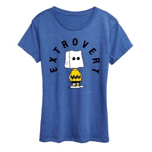 Women's - Peanuts - Charlie Brown Extrovert Short Sleeve Graphic T-Shirt - 1 of 4