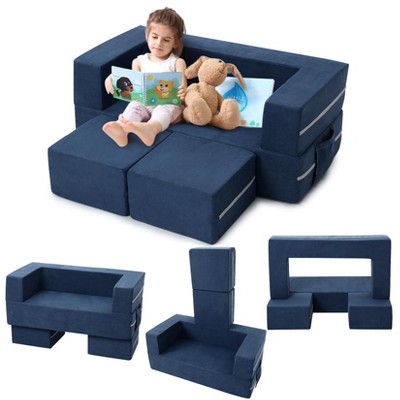 GustoWave 3Pcs Modular Kids Sofa, Toddler Couch Modular Kids Couch, Convertible Foam Sofa Play Set with Removable Cover