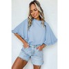 Amaryllis Women's Ruffle Sleeve Blouse Elegant Mock Neck Relaxed Fit Lightweight Versatile Chic - 4 of 4
