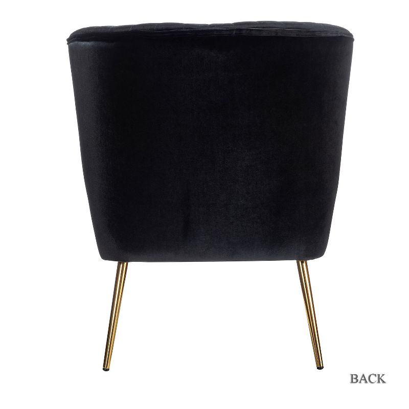 Quentin Velvet Accent Side Chair with Golden Metal Base | Karat Home, 6 of 18