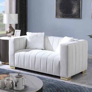 Modern Channel-Tufted Velvet Loveseat - Chesterfield-Inspired 2-Seater, Luxe Upholstery for Traditional/Contemporary Decor - 1 of 4