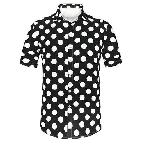 Lars Amadeus Men's Summer Polka Dots Shirt Button Down Short Sleeves ...