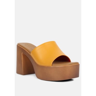 Scandal Slip On Block Heel Sandals In Tan : Target