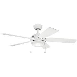 52" Kichler Starkk Matte White LED Ceiling Fan with Pull Chain - 1 of 2