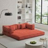 78.8 Inch Modular Sofa, Convertible Floor Sofa Bed with Pillow Arms, Multi-Shape Design Sofa Bed with Corduroy Removable Covers-Coolbibila - 2 of 4
