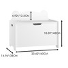 TopComfy Decorative Storage Cabinets Kids Toy Box with Safety Lid for Playroom and Bedroom, White, 23.62"*14.96"*18.9" - 3 of 4