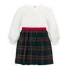 Hope & Henry Girls' Organic Long Sleeve Skater Sweater Dress with Bow, London Intarsia, 6 - 3 of 3
