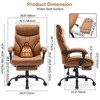 Ergonomic PU Leather Gaming Office Chair | 90°-135° Reclining Backrest, 360° Swivel Wheels | Adjustable Height, 350LBS Capacity - 3 of 4