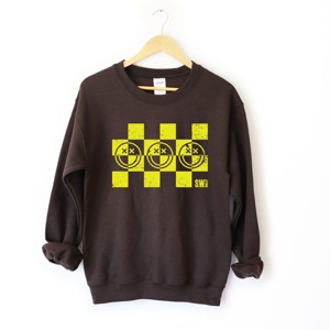 Simply Sage Market S.W.Smiley Checkered X Face Sweatshirt - 1 of 4