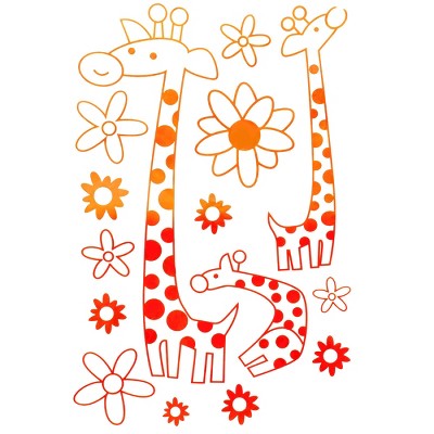 Slickblue Giraffe's Family Vinyl Wall Decals - Quick & Easy Decorative Stickers for Home, Kids' Room, and Nursery