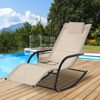 Outsunny Outdoor Rocking Recliner, Sling Sun Lounger with Removable Headrest and Side Pocket for Garden, Patio and Dec - 2 of 4