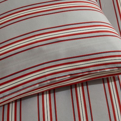 Nestl Bed in a Bag, 7pc Comforter Set Striped Design, Modern Comforter Sets with Sheets, Queen Bed in a Bag, Gray — фото 5