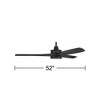 52" Casa Vieja Modern 3 Blade Ceiling Fan with Dimmable LED Light Remote Matte Black for Living Room Kitchen House Bedroom Family - 4 of 4