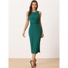 Allegra K Women's Casual Sleeveless Crisscross Waist Bodycon Midi Dress - 3 of 4