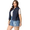 Agnes Orinda Women's Plus Size Buttons with Two Chest Flap Pockets Denim Vests - 3 of 4