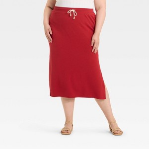 Women's Leisure Studio French Terry Midi Pencil Skirt - Universal Thread™ - 1 of 3