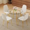 5-Piece Dining Set with Glass Table and 4 Armless Chairs - 2 of 4