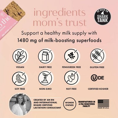 Boobie Milk to the Max Lactation Bar Herbal Supplement for Breastfeeding Oatmeal Chocolate Chips - 6ct