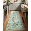 Washable Floral Peacock Print Rug - Low Pile reversible Accent Carpet for Bedroom, Kitchen, Nursery & Living Room - 2 of 4