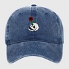 Anna-Kaci Women's Vintage Washed Baseball Cap with Skull and Rose Embroidery - 2 of 4