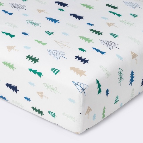 Crib Fitted Sheet Trees Cloud Island Blue Target