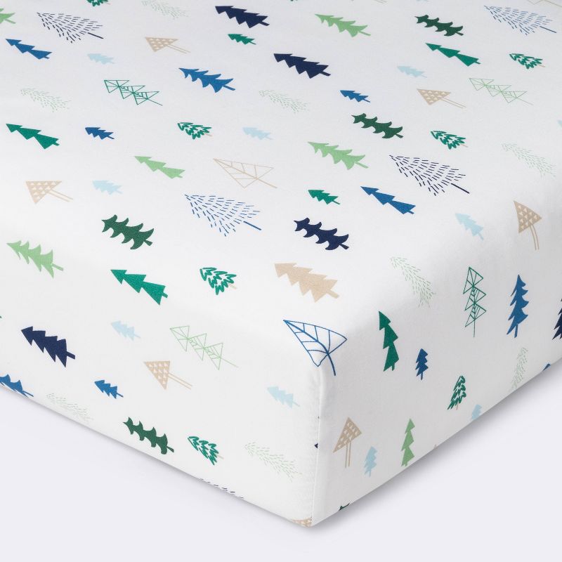 Crib Fitted Sheet Trees - Cloud Island&#8482; - Blue, 1 of 6