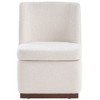 YOUNIKE Square Accent Chair Modern Upholstered Living Room Chair Armless Casual Lounge Chair Leisure Sofa Chair, Ash Wood Base, Boucle Velvet - 4 of 4