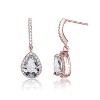 Guili Sterling Silver Cubic Zirconia Teardrop Earrings, Available in Rhodium or Rose Plating, A Timeless and Elegant Sparkle for Any Occasion - 3 of 3