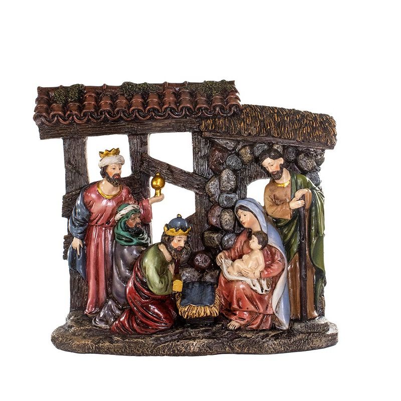 Kurt Adler Kurt Adler 10-Inch Resin Nativity Scene Table Piece, 1 of 8