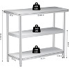3-Tier Stainless Steel Table, 18x36x34 Inch, 2 Undershelves & Gloves, Commercial Workstation for Kitchen, Laundry, Garage - 2 of 4