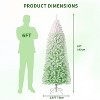 Clearance! 6 FT Prelit Blue Gradient Snow Flocked Christmas Tree, Slim Pencil Xmas Tree, Hinged Branches, Easy Setup - 4 of 4