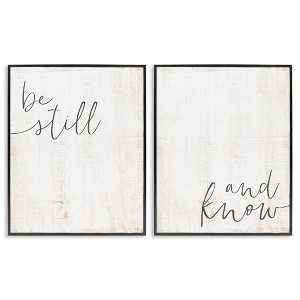Stupell Industries Be Still & Know Spiritual Calligraphy, 24" x 30" - 1 of 4