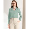 Allegra K Women's Elegant V Neck Work Office Button Up Shirt - 3 of 4