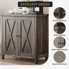 Small Sideboard Buffet Cabinet with Adjustable Shelves and 2 Doors Accent Entryway Console Cupboard - 3 of 4