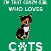 Junior's Design By Humans I'm That Crazy Girl Who Loves Cats Cartoon By MeowShop T-Shirt - 2 of 2