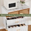 Fluted Storage Cabinet with Glass Door and 2 Drawers - 4 of 4