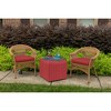 Casual Cushion Solid Sunbrella Fabric 1-Piece Indoor/Outdoor Wicker Seat Pad Cushion, 19.5"W x 19.5"L - 2 of 4
