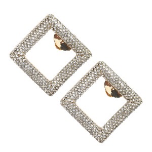 Unique Bargains Women's Rhinestone Shoe Buckle 2.13"x2.13" Gold Tone 1 Pc - 1 of 4