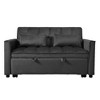 57'' Velvet 3-in-1 Pull Out Reclining Sofa Bed with Pillows, Solid Wood Frame, and Built-In Storage - 3 of 4