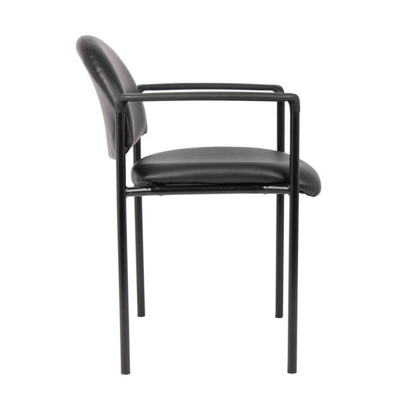 Vinyl Modern Stacking Chair Black - Boss Office Products, 5 of 8